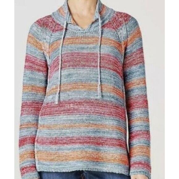 J. Jill Multicolor Striped Tassel Tie Pullover Sweater Small - Picture 1 of 9